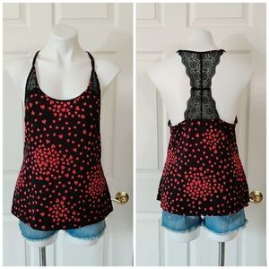 Linea Donatella heart lace inset stretch camisole